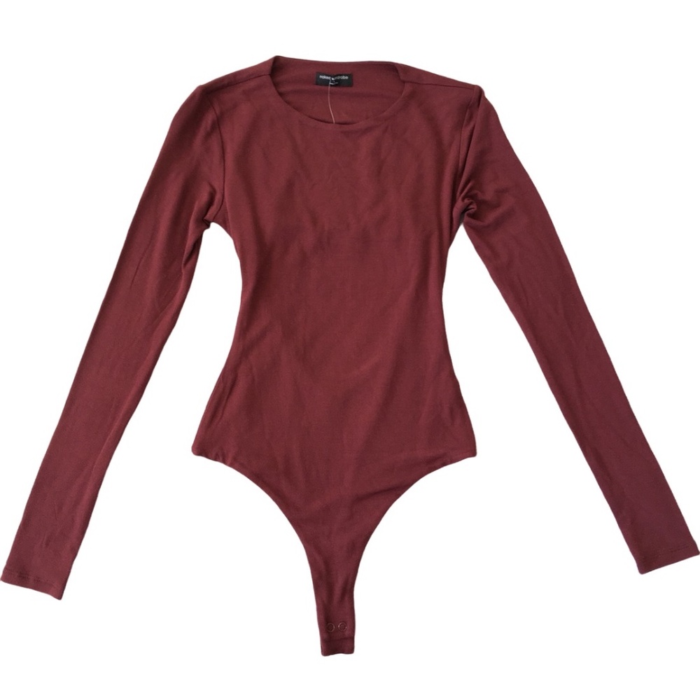 Naked Wardrobe The NW Cutout Back Long Sleeve Bodysuit Small